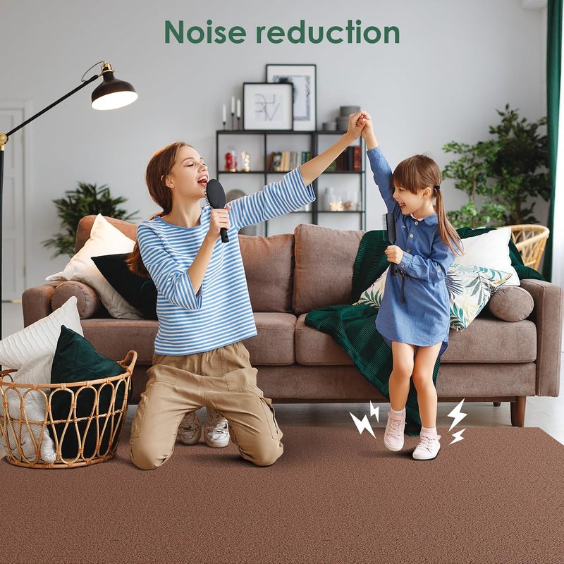 VallisCo Carpet Tile 10 Pack 24” X 24” Self Adhesive Carpet Floor Tiles Anti-Slip Squares Peel and Stick Floor Tilel DIY Installation for Bedroom(Brown) - Image 2